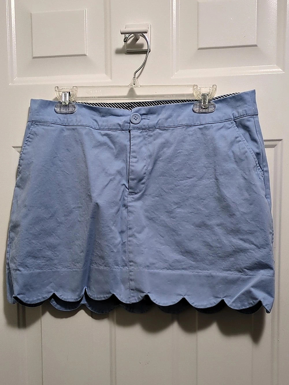 crown & ivy Scalloped Skort in Blue Size 12 Like New